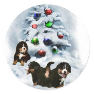 Bernese Mountain Dog Christmas Gifts Classic Round Sticker