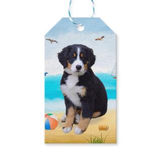 Bernese Mountain Dog on Beach Gift Tags