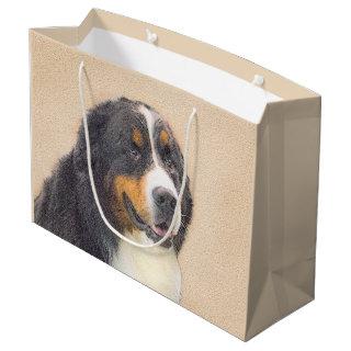 Bernese Mountain Dog Painting - Original Dog Art Large Gift Bag