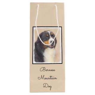 Bernese Mountain Dog Painting - Original Dog Art Wine Gift Bag