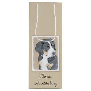 Bernese Mountain Dog Puppy Painting - Original Art Wine Gift Bag