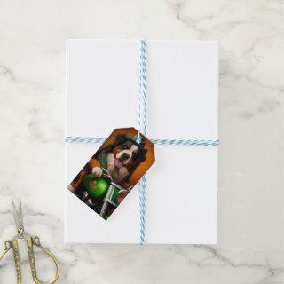 Bernese Mountain Driving Bike St. Patrick's Day Gift Tags