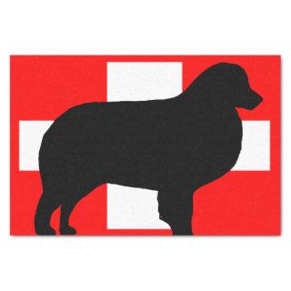 bernese mt dog silhouette switzerland flag tissue paper