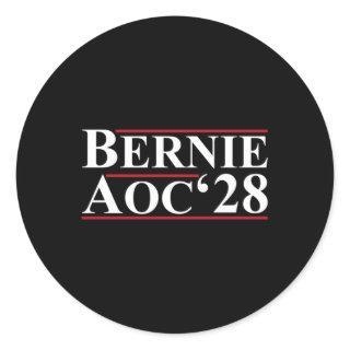 Bernie Aoc 2028 Bernie Sanders Alexandria Cortez P Classic Round Sticker