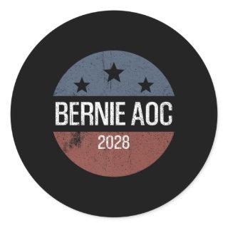 Bernie Aoc 2028 Bernie Sanders Alexandria Cortez P Classic Round Sticker