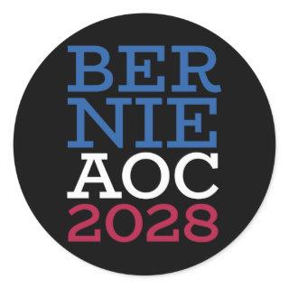 Bernie Aoc 2028 Campaign - Patriotic Fight Oligarc Classic Round Sticker