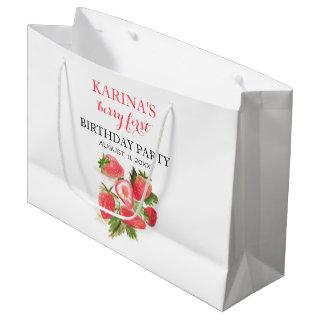 Berry 1st Birthday Party Strawberry fruit Summer Large Gift Bag