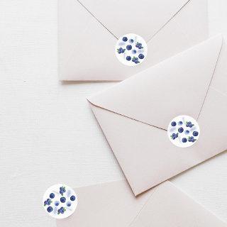 Berry First | 1st Birthday | Blueberry | Pattern Classic Round Sticker