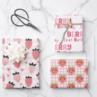 Berry First Birthday Strawberry  Sheets