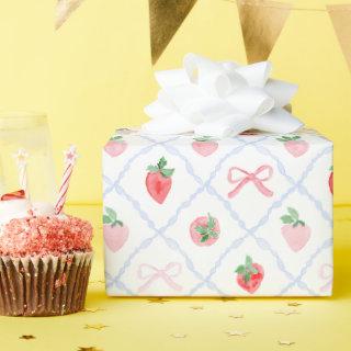 Berry first birthday watercolor strawberries