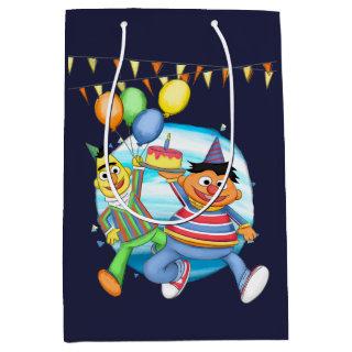 Bert and Ernie Birthday Balloons Medium Gift Bag