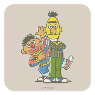 Bert and Ernie Classic Style Square Sticker