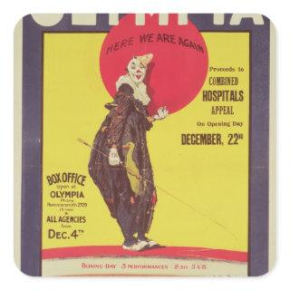 Bertram Mills circus poster Square Sticker