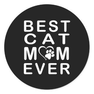 Best cat mom ever classic round sticker