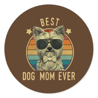 Best Dog Mom Ever  Classic Round Sticker