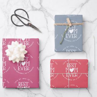 Best Mom Mum Ever Custom Dusty Blue Pink Coral  Sheets