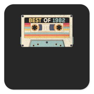 Best Of 1982 Birthday Cassette Tape Square Sticker