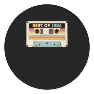 Best Of 1984 Birthday Cassette Tape Classic Round Sticker