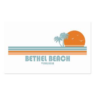 Bethel Beach Virginia Sun Palm Trees Rectangular Sticker