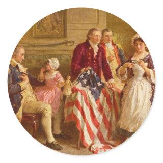 Betsy Ross 1777 by Jean Leon Gerome Ferris Classic Round Sticker