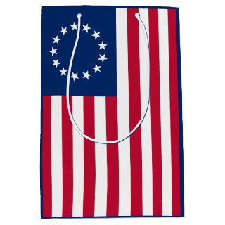 Betsy Ross American Circle Flag Flag 13 Stars Medium Gift Bag