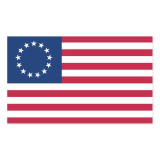 Betsy Ross American Circle Flag Flag 13 Stars Rectangular Sticker