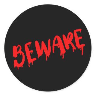 Beware dripping blood Halloween sticker