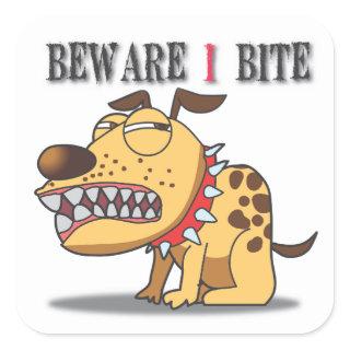 Beware I Bite Dog Sticker