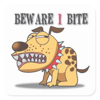 Beware I Bite Dog Sticker