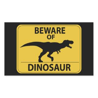 Beware of Dinosaur Rectangular Sticker