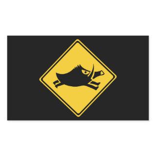 Beware of Wild Boars, Traffic Sign, Japan Rectangular Sticker