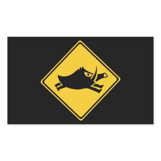 Beware of Wild Boars, Traffic Sign, Japan Rectangular Sticker