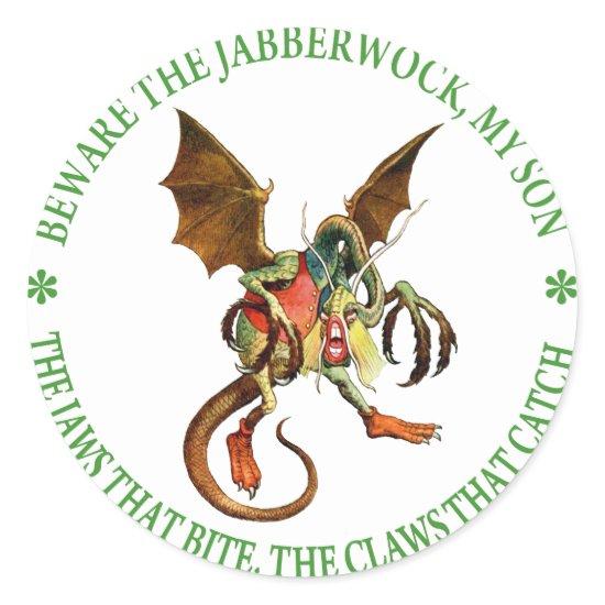 Beware the Jabberwock, My Son. The Jaws That Bite Classic Round Sticker