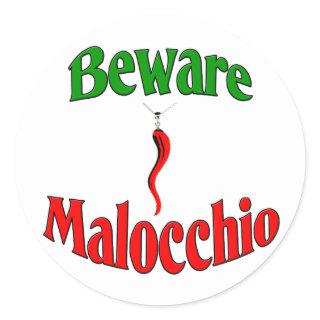 Beware The Malocchio (Evil Eye) Classic Round Sticker