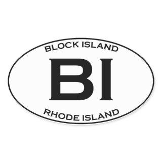 BI - Block Island Rhode Island Oval Sticker