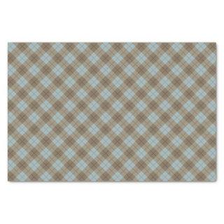 Bias Plaid in Blue and Brown Tissue Paper