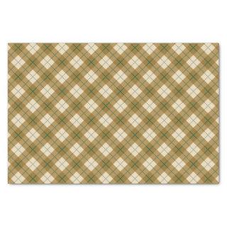 Bias Plaid in Gold with Green Stripe Tissue Paper