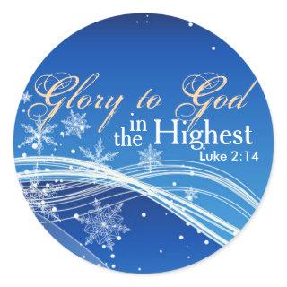 Bible Verse Luke 2:14 Glory to God Stickers