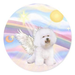 Bichon Frise Angel Classic Round Sticker