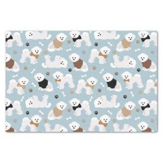Bichon Frise Bones and Paws Blue Tissue Paper