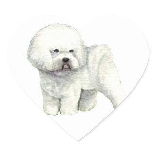 Bichon Frise Dog Art Heart Sticker