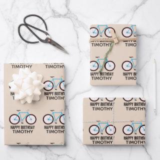 Bicycle Bike Design Birthday Custom Name  Sheets