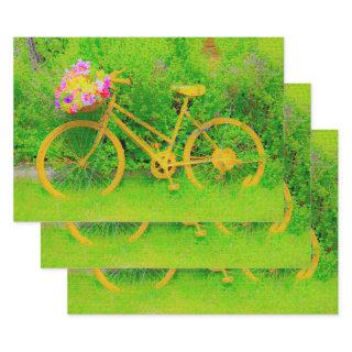 Bicycle Vintage Country Yellow Green Rustic  Sheets