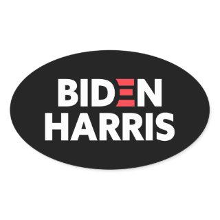Biden / Harris Election Campaign Black and White Oval Sticker