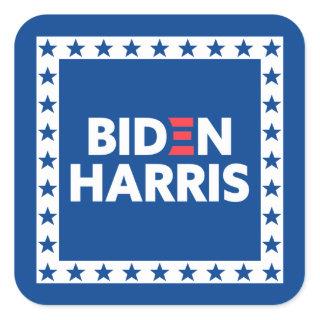 Biden / Harris Stars Frame White Blue Square Sticker