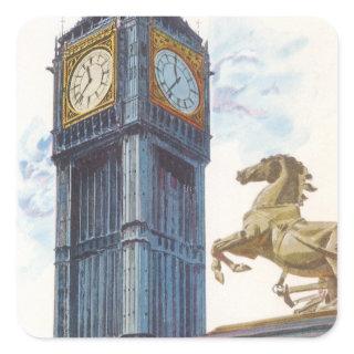 Big Ben Clock Tower at the Palace of Westminster Square Sticker