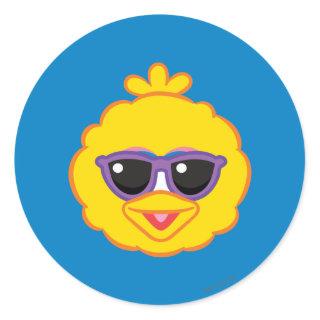 Big Bird Smiling Face with Sunglasses Classic Round Sticker
