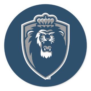 Big Blue Monarchs Shield Classic Round Sticker