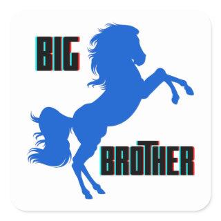 Big Brother Horse Rearing Square Sticker