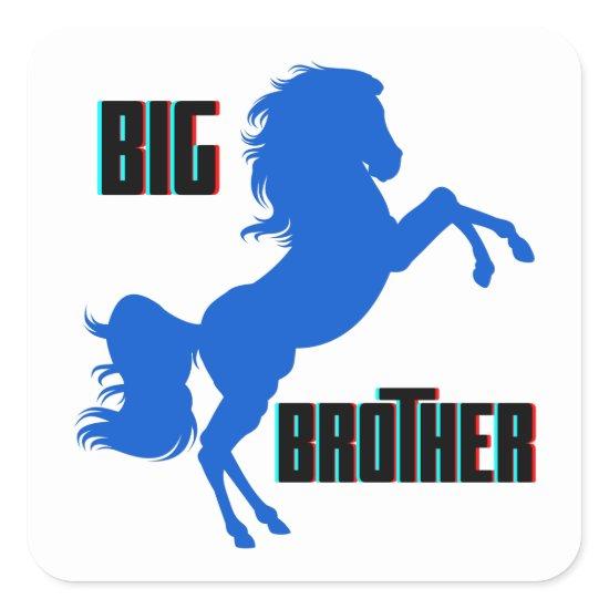 Big Brother Horse Rearing Square Sticker